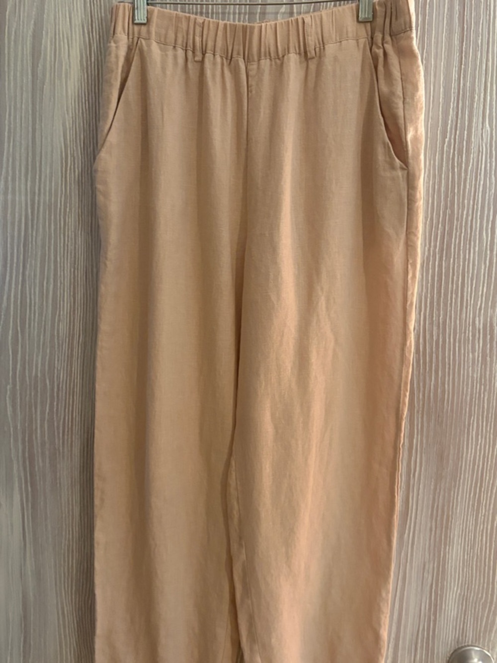 Quince Cream Elastic Waist Wide-Leg Pants